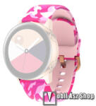  Okosóra szíj - szilikon - RÓZSASZÍN TEREPMINTÁS - 86mm+128mm hosszú, 22mm széles - SAMSUNG Galaxy Watch 46mm / Watch GT2 46mm / Watch GT 2e / Galaxy Watch3 45mm / Honor MagicWatch 2 46mm