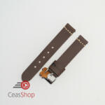  Curea piele maro închis, vintage, cusătura alba QR 18mm - 3920218 - ceas-shop