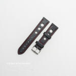  Curea piele GRAND PRIX fibra carbon neagra, cusături roșii 20mm - 37852 - cureaceas