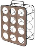 Excellent Houseware Suport 12 sticle vin Charlly, lemn si metal, 37.5 x 18 x 55 cm Suport sticla vin