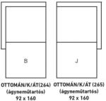  Léna ülőgarnitúra elem rugós variálható, elem, ottomán, ágyneműtartós, ottomán/K/ÁT