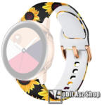  Okosóra szíj - szilikon - NAPRAFORGÓ MINTÁS - 86mm+128mm hosszú, 22mm széles - SAMSUNG Galaxy Watch 46mm / Watch GT2 46mm / Watch GT 2e / Galaxy Watch3 45mm / Honor MagicWatch 2 46mm