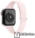  Okosóra szíj - RÓZSASZÍN - szilikon - 116mm + 95mm hosszú - Apple Watch Series 1/2/3 42mm / 4/5/6/SE 44mm / 7/8 45mm / 10 46mm / Ultra / Ultra 2 49mm