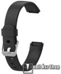  Okosóra szíj - szilikon - FEKETE - 83mm + 98mm hosszú, L-es méret - Fitbit Luxe