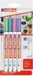 edding Marker Edding 4085, cu creta lichida, varf rotund 1-2 mm, 4 culori metalice/blister (ED408512)