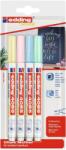 edding Marker Edding 4085, cu creta lichida, varf rotund 1-2 mm, 4 culori pastel/blister (ED408515)