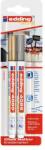 edding Marker Edding 4085, cu creta lichida, varf rotund 1-2 mm, auriu/argintiu, 2 bucati/blister (ED408511)