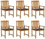 vidaXL 6 db tömör akácfa kerti szék párnákkal (3078151/52/53/54/55/56/57/58/59)