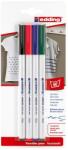 edding Marker Edding 4600, pentru textile, varf rotund 1 mm, 4 culori/blister (ED46008)