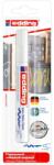edding Marker Edding 750 cu vopsea, corp metalic, varf 2-4 mm, alb, blister (ED750049)