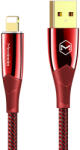 Mcdodo Cablu Shark Series Lightning Red (1.8m, 3A, led indicator, impletitura nylon)-T. Verde 0.1 lei/buc (CA-8064)