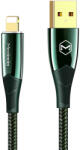 Mcdodo Cablu Shark Series Lightning Green (1.2m, 3A, led indicator, impletitura nylon)-T. Verde 0.1 lei/buc (CA-8062)