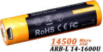 Fenix Acumulator Fenix 14500 - 1600mAh cu Micro-USB - ARB-L 14-1600U (ADV-312) Baterie reincarcabila