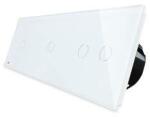 LIVOLO Intrerupator simplu+simplu+dublu Livolo cu touch din sticla Alb (vl-c701/701/702-11)