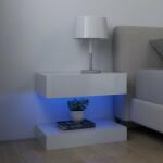 vidaXL Noptiere, 2 buc. , alb extralucios, 60x35 cm, lemn prelucrat (3079692)
