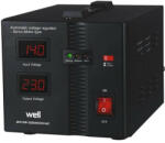 Well Stabilizator Tensiune Well Secure 1000 VA / 600W cu Servomotor - Protecție Centrală Termică (AVR-SRV-SECURE1000-WL)