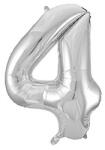  Óriás szám fólia lufi - 4 - Ezüst