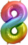 Óriás szám fólia lufi - 8 - Szivárvány