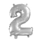  Ezüst színű szám fólia lufi - 2