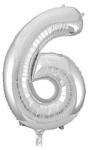  Óriás szám fólia lufi - 6 - Ezüst
