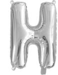  Ezüst színű, betű alakú fólia lufi, léggömb - H