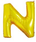  Arany színű, betű alakú fólia lufi, léggömb - N