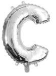  Ezüst színű, betű alakú fólia lufi, léggömb - C
