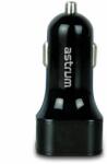 Astrum autós töltő (2 USB port, microUSB kábel), 4, 8A, fekete