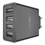 Dotfes C06 hálózati töltő (4 USB port), 5V 2, 4A, fekete