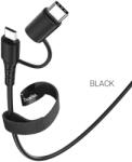 hoco. X54 2in1 kábel (microUSB + type-C), 2.4A, fekete