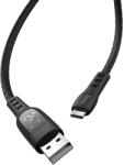 hoco. S6 type-C kábel (LED kijelző, időzítő), 2.4A, LED állapotjelző, 1, 2m, fekete