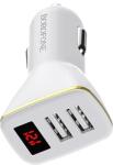 BOROFONE BZ11 autós töltő (2xUSB port), LED állapotjelző, 5V 2, 1A, fehér