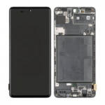 Samsung A715F Galaxy A71 LCD Kijelző+Érintőüveg+Előlap Keret, fekete, Prism Crush Black (GH82-22152A, GH82-22248A) Service Pack