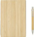  Jegyzetfüzet A/5 bambusz borító, 128 vonalas lap + toll, 18, 8x13x2cm