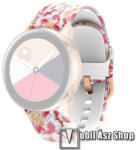  Okosóra szíj - szilikon - LILIOM MINTÁS - 86mm+128mm hosszú, 22mm széles - SAMSUNG Galaxy Watch 46mm / Watch GT2 46mm / Watch GT 2e / Galaxy Watch3 45mm / Honor MagicWatch 2 46mm