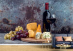 Persona Tapet Premium Canvas - Platou de branzeturi cu vin rosu si struguri - tapet-canvas - 170,00 RON