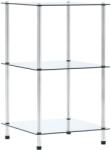 vidaXL Raft cu 3 niveluri, transparent, 40x40x67 cm, sticlă securizată (249504) Biblioteca