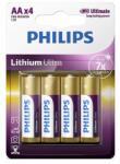 Philips Baterie Lithium Ultra Lr6 Aa Blister 4 Buc Philips (ph-fr6lb4a/10) - cadouriminunate Baterii de unica folosinta