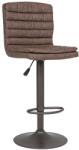 Bizzotto Scaun de bar cadru fier gri si sezut piele ecologica maro Connor 41 cm x 50 cm x 94.5-115.5 h x 63.5 - 84.5 h1 (0733353)