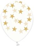 PartyDeco Balon - Transparent cu stelute aurii