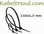Kábel-Trend Kábelkötegelő, Gyorskötöző (150X2.5 mm , Fekete )