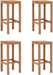 vidaXL Scaune de bar, 4 buc. , lemn masiv de tec (287233)