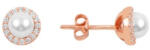 BeSpecial Cercei agint cu perla si zirconii placati cu aur roz (ETU0341)
