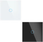 Widjit Intrerupator touch inteligent WiFi, fara Null, din sticla securizata, Tuya, 10A, 300W - Alb (JR-SEU01W)