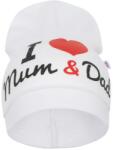 NEW BABY Baba sapka New Baby I Love Mum and Dad fehér - babyboxstore - 4 180 Ft
