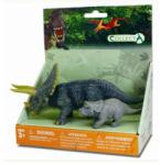 CollectA Set de 2 figurine pictate manual Triceratops cu pui 89312 (COL89312SPP) - ookee Figurina