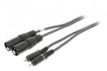 Nedis XLR - RCA kábel - 2x XLR dugó - 2x RCA 1, 5m (COTH15210GY15)
