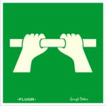  Nyitáshoz nyomja meg a rudat piktogram fluoros tábla matrica