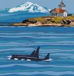  Festés számok szerint - Kardszárnyú delfinek Méret: 40x50cm, Keretezés: Keret nélkül (csak a vászon)