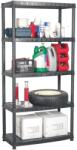 vidaXL Raft de depozitare cu 5 polițe, negru, 85x40x185 cm, plastic (147685) Raft